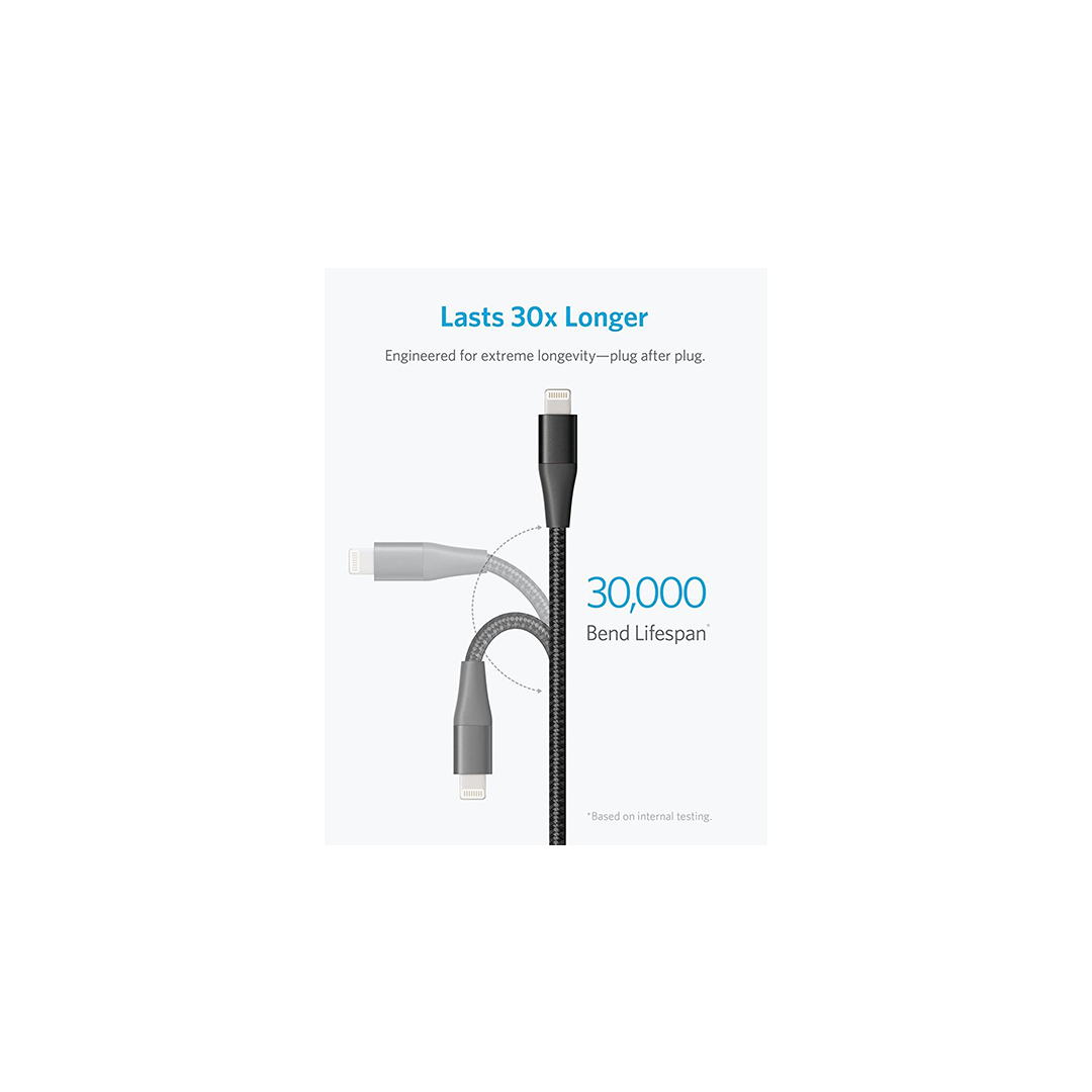 Anker Powerline+II USB-C Cable with Lightning Connector 6FT - Black Anker Powerline+II USB-C Cable with Lightning Connector 6FT - Black
